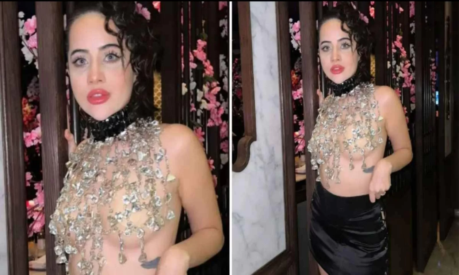Uorfi Javed: उर्फी जावेद के नगीने जड़े टॉप ने खींचा लोगों का ध्यान, कहा- नए साल में कम कपड़े पहनूंगी