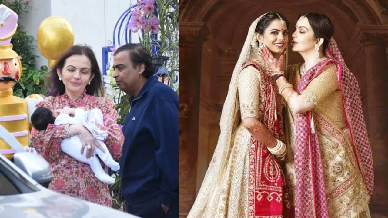 पहली बार दिखाई दिए ईशा अंबानी के दोनों जुड़वा बच्चे, बेटी के ग्रैंड वेलकम पार्टी में परिवार के साथ पहुंचे मुकेश अंबानी