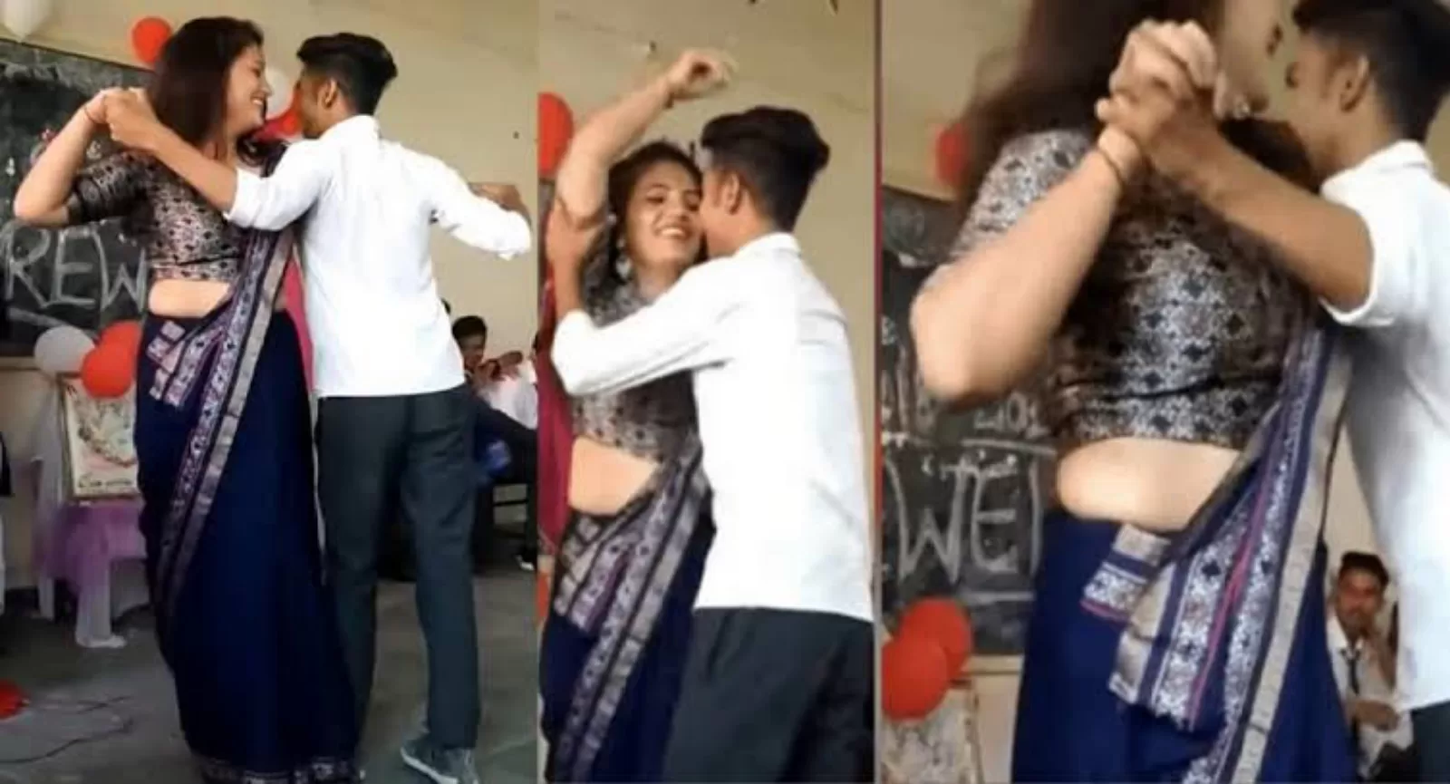 टीचर के साथ स्टूडेंट ने किया कपल डांस, शर्माती नजर आई टीचर मैडम