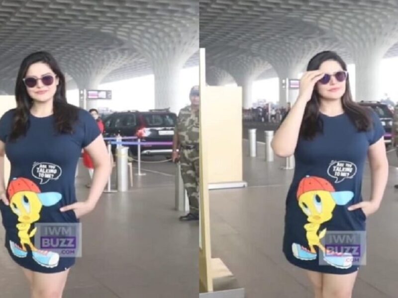 watch zareen khan spotted at mumbai airport gets trolled for gaining weight 920x518 1