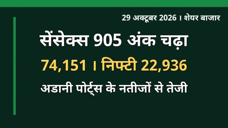 29 अक्टूबर 2026 को शेयर बाजार में तेजी, सेंसेक्स और निफ्टी हरे निशान में बंद