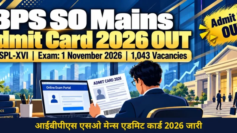 आईबीपीएस एसओ मेन्स एडमिट कार्ड 2026 डाउनलोड जानकारी