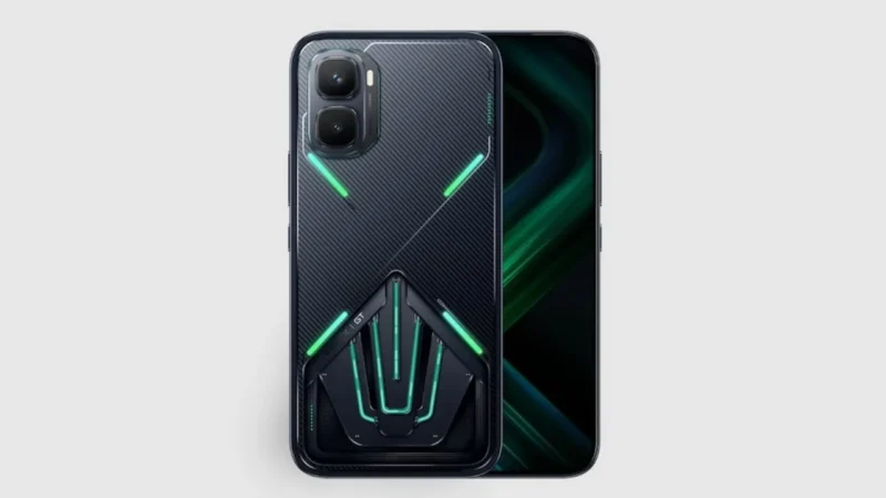 Infinix GT 50 Pro गेमिंग स्मार्टफोन का रियर पैनल और लिक्विड कूलिंग डिजाइन